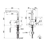Gessi Inedito Bateria kuchenna z obrotową i wyciąganą wylewką Chrom 60478.031