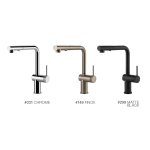 Gessi Inedito Bateria kuchenna z obrotową i wyciąganą wylewką Chrom 60478.031