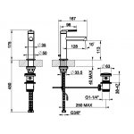 Gessi Ingranaggio Bateria umywalkowa jednootworowa z korkiem chrom 63501.031