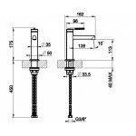 Gessi Ingranaggio Bateria umywalkowa jednootworowa bez korka chrom 63502.031