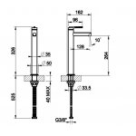 Gessi Ingranaggio Bateria umywalkowa jednootworowa wysoka z krótką wylewką bez korka chrom 63504.031