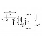 Gessi Ingranaggio Bateria umywalkowa ścienna z długą wylewką bez korka element zewnętrzny chrom 63589.031