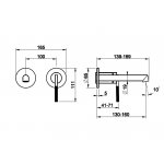 Gessi Ingranaggio Bateria umywalkowa ścienna z krótką wylewką bez korka element zewnętrzny chrom 63581.031