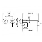 Gessi Ingranaggio Bateria umywalkowa ścienna z długą wylewką bez korka element zewnętrzny chrom 63583.031