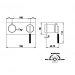 Gessi Ingranaggio Bateria wannowa/prysznicowa ścienna z przełącznikiem 2-drożnym część zewnętrzna chrom 63579.031