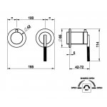 Gessi Ingranaggio Bateria wannowa/prysznicowa ścienna z przełącznikiem 2-drożnym część zewnętrzna chrom 63580.031
