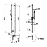 Gessi Ingranaggio Drążek prysznicowy ze słuchawką, wężem 150 cm i przyłączem wody chrom 63582.031