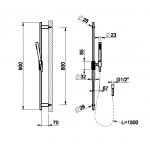 Gessi Ingranaggio Drążek prysznicowy ze słuchawką, wężem 150 cm chrom 63584.031