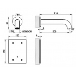 Gessi MECCANICA Część zewnętrzna mieszacza ściennego steel brushed 54215.239 / 54215239
