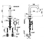 Gessi MECCANICA Elektroniczna bateria umywalkowa element zewnętrzny steel brushed 54281.239 / 54281239
