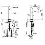 Gessi MECCANICA Elektroniczna bateria umywalkowa element zewnętrzny steel brushed 54280.239 / 54280239