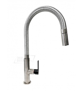 Gessi Mesh Bateria kuchenna jednouchwytowa 1-otworowa Finox/Matte Black 60003.599