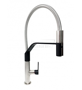 Gessi Mesh Bateria kuchenna 1-otworowa z wyciąganą wylewką Finox/Matte Black 60005.599