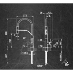 Gessi Mesh Bateria kuchenna 1-otworowa z wyciąganą wylewką Finox/Matte Black 60005.599