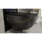 Gessi Miska wisząca z deską wolnoopadającą czarny mat 39118.532