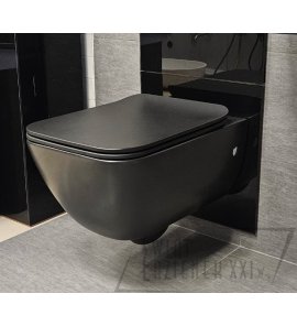 Gessi Miska wisząca z deską wolnoopadającą czarny mat 39118.532