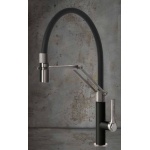 Gessi Officine Bateria kuchenna jednouchwytowa 1-otworowa Finox/Matte Black 60055.599