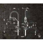 Gessi Officine Bateria kuchenna jednouchwytowa 1-otworowa Finox/Matte Black 60055.599