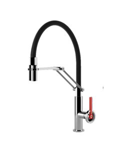 Gessi Officine V Bateria kuchenna z obrotową i wyciąganą wylewką Chrom 60205.031