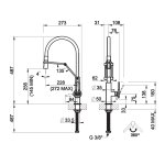 Gessi Officine V Bateria kuchenna z obrotową i wyciąganą wylewką Chrom 60205.031