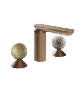 Gessi Perle Bateria umywalkowa copper brushed pvd/murano pulegoso/onyx green 74565.708