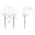 Gessi Perle Bateria umywalkowa copper brushed pvd/murano pulegoso/onyx green 74565.708