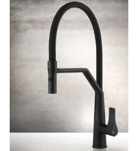 Gessi Proton Bateria kuchenna z obrotową i wyciąganą wylewką Matte Black 17191.299