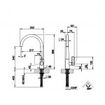 Gessi Proton Bateria kuchenna z obrotową wylewką Chrom 17151.031