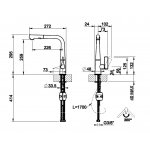 Gessi Proton Bateria kuchenna z obrotową i wyciąganą wylewką Matte Black 17177.299
