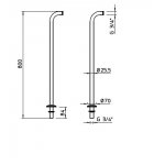Gessi Przyłącze podłogowe do napełniania wanny chrom 01415.031