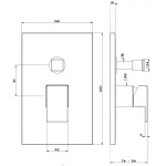 Gessi Rettangolo Bateria Wannowo-natryskowa Podtynkowa chrom 44604.031/ 44604031