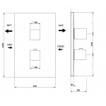 Gessi Rettangolo Bateria Natryskowa Podtynkowa Termostatyczna chrom 20184.031/ 20184031
