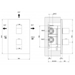 Gessi Rettangolo Bateria Natryskowa Podtynkowa Termostatyczna chrom 20190.031/ 20190031