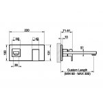 Gessi Rettangolo Bateria umywalkowa ścienna element zewnętrzny chrom 44834.031