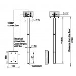Gessi Rettangolo Bateria umywalkowa elektroniczna sufitowa element zewnętrzny chrom 20024.031