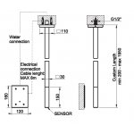 Gessi Rettangolo Bateria umywalkowa elektroniczna sufitowa element zewnętrzny chrom 20026.031
