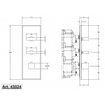 Gessi Rettangolo Bateria Wannowo-natryskowa Termostatyczna Podtynkowa chrom 43024.031 / 43024031