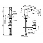 Gessi Rettangolo K Bateria Bidetowa jednouchwytowa chrom 53007.031 / 53007031