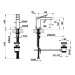 Gessi Rettangolo K Bateria Umywalkowa jednouchwytowa chrom 53001.031 / 53001031