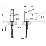 Gessi Rettangolo K Bateria Umywalkowa jednouchwytowa chrom 53002.031 / 53002031