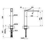 Gessi Rettangolo K Bateria Umywalkowa jednouchwytowa chrom 53004.031 / 53004031