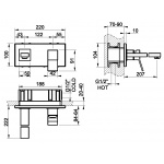 Gessi Rettangolo K Bateria umywalkowa podtynkowa - element zewnętrzny chrom 53088.031 / 53088031
