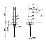 Gessi Rettangolo K Bateria umywalkowa jednootworowa wysoka bez korka chrom 53006.031
