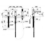 Gessi Rettangolo K Bateria Wannowa 3-otworowa Na Brzeg Wanny chrom 53037.031 / 53037031