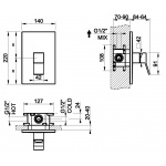 Gessi Rettangolo K Mieszacz podtynkowy, element zewnętrzny chrom 53061.031 / 53061031