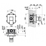 Gessi Rettangolo K Mieszacz podtynkowy, element zewnętrzny chrom 53109.031 / 53109031