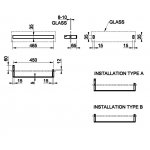 Gessi Rettangolo Wieszak na ręczniki ścienny do mocowania na szkle 45 cm chrom 20963.031