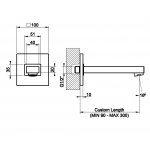 Gessi Rettangolo Wylewka wannowa ścienna chrom 20121.031