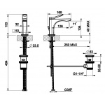 Gessi Rilievo Bateria Umywalkowa Jednootworowa chrom 59001.031 / 59001031