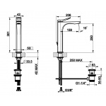 Gessi Rilievo Bateria Umywalkowa Jednootworowa chrom 59009.031 / 59009031